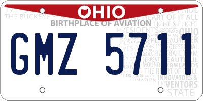 OH license plate GMZ5711