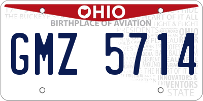 OH license plate GMZ5714