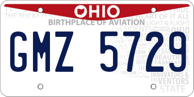 OH license plate GMZ5729