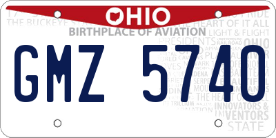 OH license plate GMZ5740
