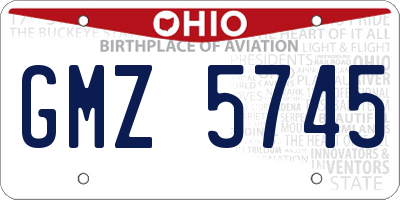 OH license plate GMZ5745