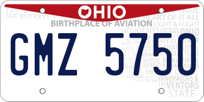 OH license plate GMZ5750
