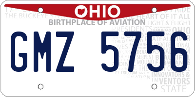 OH license plate GMZ5756