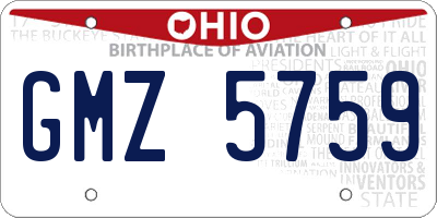 OH license plate GMZ5759