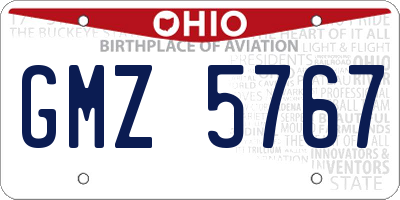 OH license plate GMZ5767