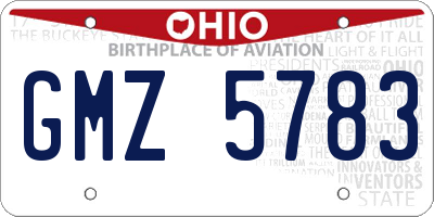 OH license plate GMZ5783