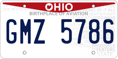 OH license plate GMZ5786