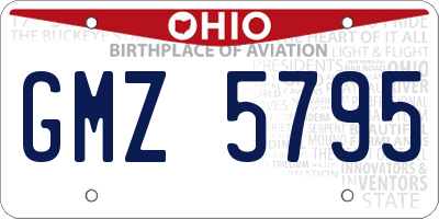 OH license plate GMZ5795
