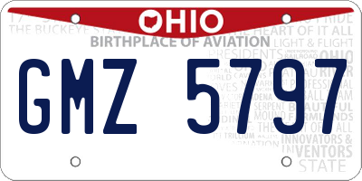 OH license plate GMZ5797