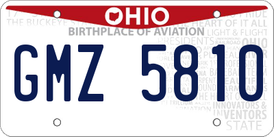 OH license plate GMZ5810