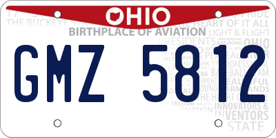 OH license plate GMZ5812