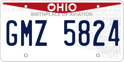 OH license plate GMZ5824