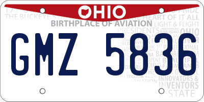 OH license plate GMZ5836