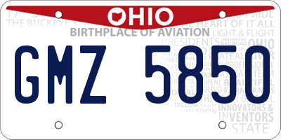 OH license plate GMZ5850