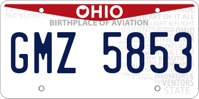 OH license plate GMZ5853