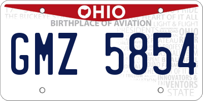 OH license plate GMZ5854