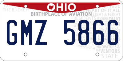 OH license plate GMZ5866