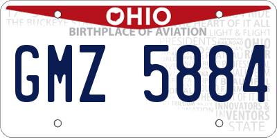 OH license plate GMZ5884
