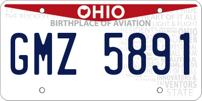 OH license plate GMZ5891