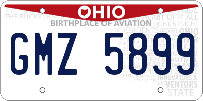 OH license plate GMZ5899