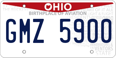 OH license plate GMZ5900