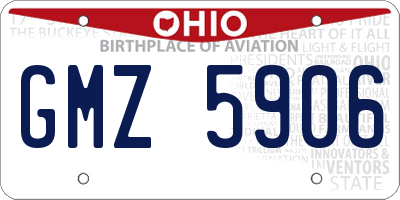 OH license plate GMZ5906