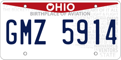 OH license plate GMZ5914