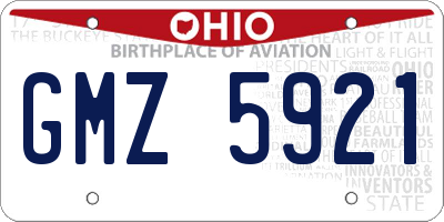OH license plate GMZ5921