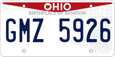 OH license plate GMZ5926