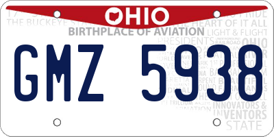OH license plate GMZ5938