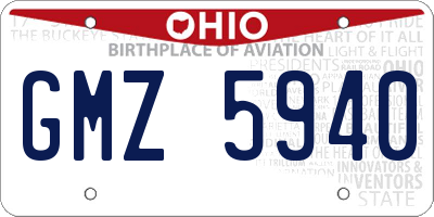 OH license plate GMZ5940