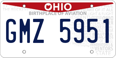 OH license plate GMZ5951