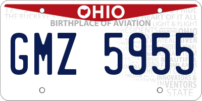 OH license plate GMZ5955