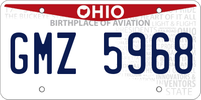 OH license plate GMZ5968