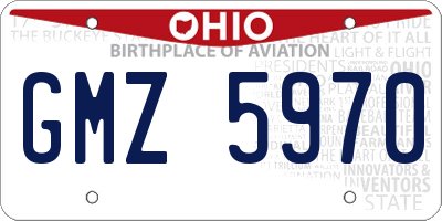 OH license plate GMZ5970