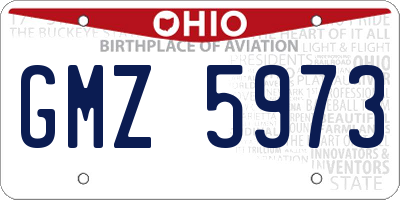 OH license plate GMZ5973
