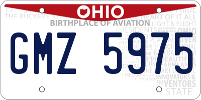 OH license plate GMZ5975