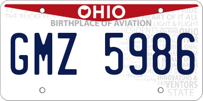 OH license plate GMZ5986