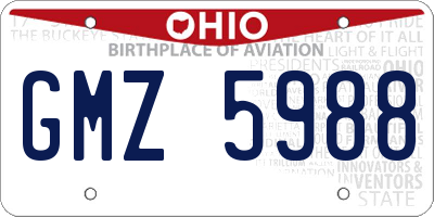 OH license plate GMZ5988