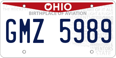 OH license plate GMZ5989