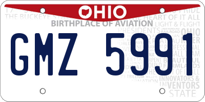 OH license plate GMZ5991
