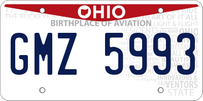 OH license plate GMZ5993