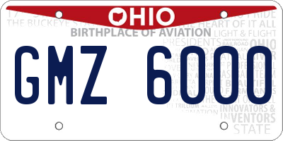 OH license plate GMZ6000