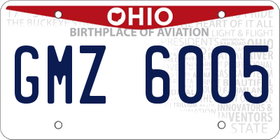 OH license plate GMZ6005