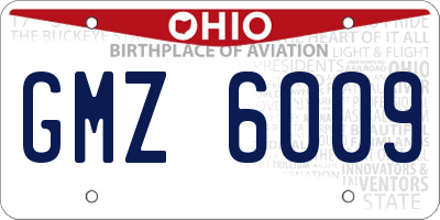 OH license plate GMZ6009