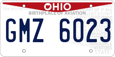 OH license plate GMZ6023