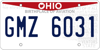 OH license plate GMZ6031