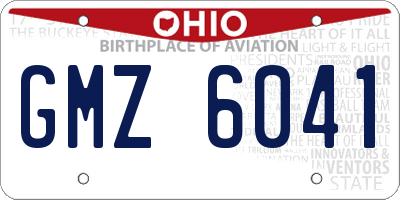 OH license plate GMZ6041