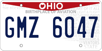 OH license plate GMZ6047