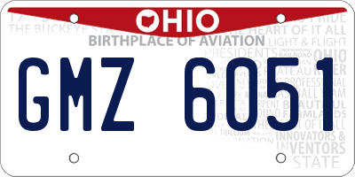 OH license plate GMZ6051